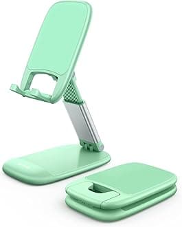 Lamicall Green Phone Stand for Desk - Light Green Cell Phone Holder Green Desk Accessories Desktop Office Must Have Compatible with iPhone 13 Pro Max Mini, 12 11 XR X 8 7 6 Plus SE, 4-8'' Smartphone