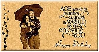 Incredible Gifts India Unique Engraved Birthday Personalized Gift for Boyfriend (7x4 inches, Wood, Brown), Tabletop