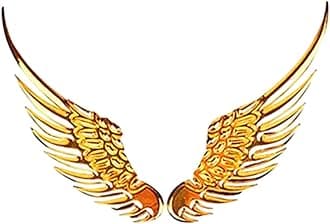 1 Pair Car Angel Wings Sticker, Hawk Eagle Wings Automobile Emblem,4.92in*1.37 * 0.39in 3D Metal Stereo Wing Sticker, Suitable for Most Car Models (Golden)