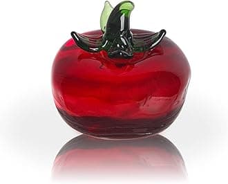 LONGWIN Glass Mini Tomatoes Collectible Figurines Paperweight Crystal Fruit Vegetables Figurine Tabletop Centerpiece Ornaments Home Decor