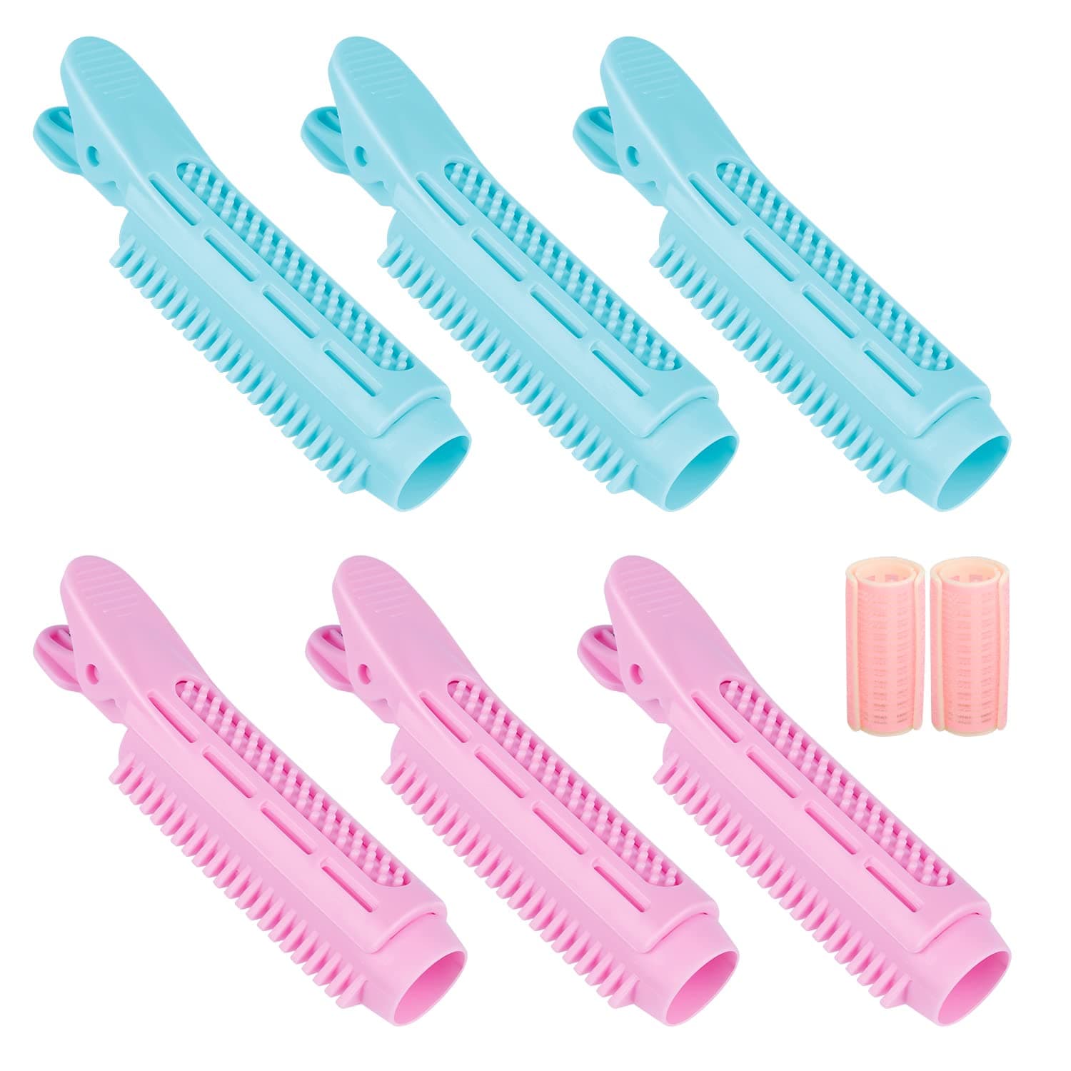 6pcs Volumizing Hair Clips, Magicalmai Instant Hair Volume Clips, Natural Fluffy Volumizer Root Lifting Clip for Women Girls, No Crease Hair Root Volume Clips- Pink & Blue
