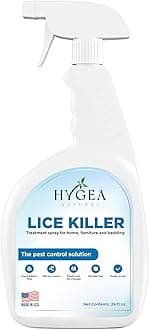 Hygea Natural Lice Spray for Home, Furniture, Bedding - Natural Treatment for Head Lice - Family Friendly and pet Safe - Stain and Scent Free