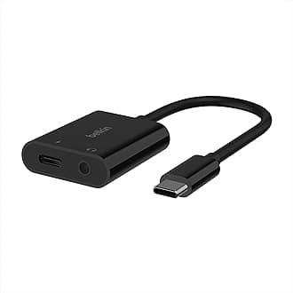 Rockstar™ 3.5mm Audio with USB-C Charge Adaptor Included, Audio Adaptor Compatible with iPad Pro, Galaxy, Note, Google Pixel, LG G6, Sony Xperia, OnePlus and More - Black