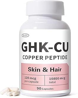 QUBIT GHK-Cu Copper Peptide Supplement for Skin & Hair, Easy to Absorb, Precisely Dosed – 90 Vegan Capsules