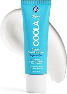 COOLA Organic Classic Unscented Daily Face Sunscreen | Broad Spectrum SPF 50 | Daytime Lotion + Sunscreen | Sheer Finish | Lightweight | Water Resistant | Reef Friendly | TSA Approved Travel Size
