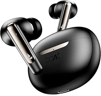 Airdopes 141 ANC(~32dB), 50ms Low Latency, 4Mics ENx,42Hrs Battery, Fast Charge,IPX5, v5.3 Bluetooth TWS in Ear Earbuds Wireless Earphones with mic (Gunmetal Black)