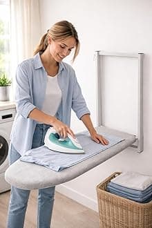 Wall Mounted Iron Table for Ironing Clothes with Foldable Ironing Board for Home, Apartment & Small Spaces.