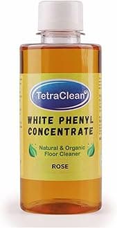 TetraClean Rose White Phenyl Concentrate 250 ML | Fragrance Oil Based Natural and Organic Floor Cleaner | Makes 8-10 Litres of White Phenyl | Surface Cleaner | Disinfectant and Stain Remover