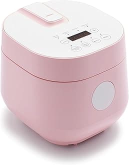 GreenLife 4-Cup Digital Rice Cooker, PFAS & PFOA-Free Removable Ceramic Dishwasher Safe Pot, Healthy Cooking Oats Grains & More, Auto Presets, Touch-screen, Delay & Keep Warm, Paddle Included, Pink