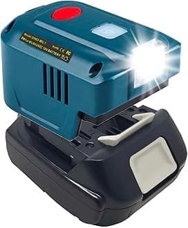 150W Power Inverter Generator Fit for Makita 18V Lithium Battery, DC18V to AC110V 120V Portable Power Station for Phone Charger Adapter, with Dual USB & AC Outlet, 200LM LED Light