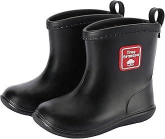 Tree Grandpa Toddler Rain Boots Baby Kids Easy-on Rain shoes Children Waterproof Shoes for Boys Girls(1-6 Years)