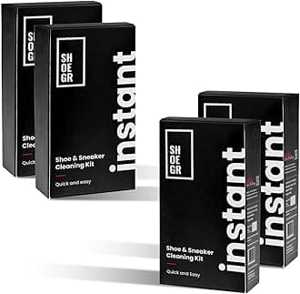 SHOEGR Instant Shoe Cleaning Kit | 150ml Shoe Cleaning Foam & 1 All-Purpose Brush, White Shoe Cleaning Kit, Shoe Cleaner Kit For Sneakers, Sports, Suede, Rubber | Shoe Cleaner Foam Spray