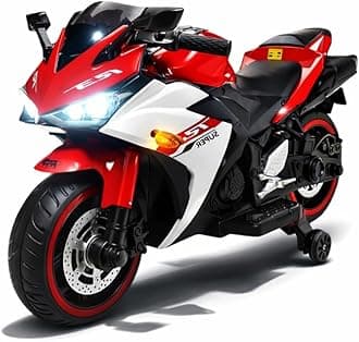 R3 Mountain Battery Operated Ride On Motor Bike for Kids, 2 to 8 Years, (Red & White)