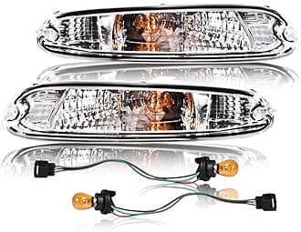 PIT66 Front Bumper Turn Signal Lights, Compatible with Mazda MX-5 Miata 1990 1991 1992 1993 1994 1995 1996 1997 W/Bulbs Clear Lens 8BN151060 8BN151070 Halogen Clear Lens