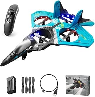 Remote Control Drone for Kids and Beginne, Easy to Fly and Hover, RC Quadcopter Fighter Jet with 360° Flip, LED Light Indication, 2 Blade Propellers, Best Gift for Kids