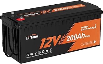 12V 200Ah Plus LiFePO4 Lithium Battery, Self-Heating & Low Temperature, 2560Wh Energy, Built-in 200A BMS, 4000+ Deep Cycles for RV Home Energy Storage and Off-Grid etc.