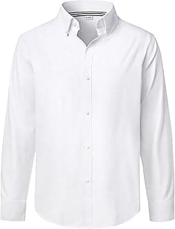 J.VER Boy's Long Sleeve Oxford Dress Shirts Solid Casual Button Down Collar Shirt Kids Formal Uniform Tops