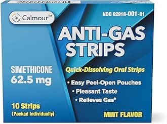 Anti Gas Relief 10 Strips | Mint Flavor Oral Dissolvable Anti Bloating Relief Strips | Rapid Gas Relief for Adults | Effective Bloating Relief for Women | Simethicone Anti Bloating for Women