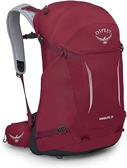 Hikelite 28L Unisex Hiking Backpack, Sangria Red, M/L