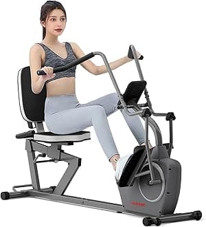 Recumbent Elliptical Cross Trainer – Full-Body Low-Impact Recumbent Exercise Bike with Bluetooth App, Magnetic Resistance, Quiet Belt Drive for Seniors & Home Rehab