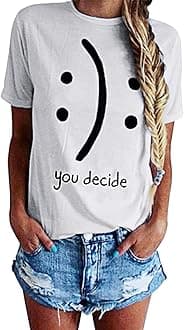 BLACKMYTH Women's T-Shirts Cotton Funny Grahpic Design Casual Short Sleeve Top Tees