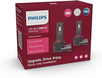 Philips Ultinon Access LED car headlight bulb (HB3/HB4), ultra-compact direct-fit, 80%, 6.000K, set of 2