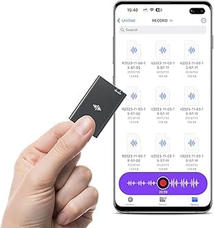 64GB Magnetic Voice Recorder - Lymorvex Voice Activated Recorder AI-Intelligent Noise Reduction, 4800 Hours Recording Device & USB-C Audio Recorder for Lectures, Meetings, Interviews