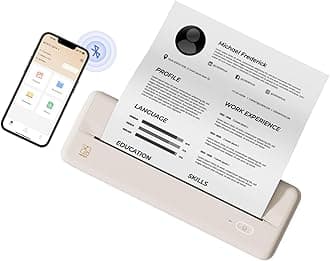 HPRT Portable Printers Wireless for Travel - MT810 Bluetooth Thermal Inkless Compact Printer, Paper Rolls Mobile Printing for Vehicles Office, Compatible with iPhone Android & Laptop