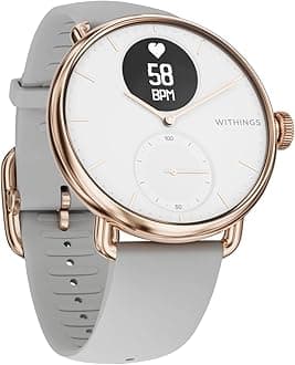 Withings Scanwatch - Smart Watch & Activity Tracker: Heart Monitor, Sleep Tracker, Smart Notifications, Step Counter, Waterproof with 30-Day Battery Life, Android & Apple Compatible, GPS, HSA/FSA