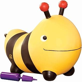 B. toys Bee Ride-on Hopper Bouncy Ride on Toy for Kids 1 and 5 Years Old and Up Authentic