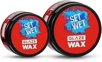 Set Wet Hair Wax For Men - Glaze Wax, 60g + 25g | Healthy Shine, Strong Hold, Restylable Anytime, Easy Wash off | No Paraben, No Sulphate, No Alcohol