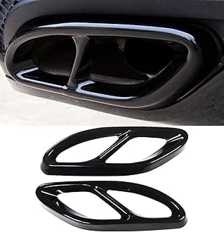 Exhaust Tail Muffler Tip for Mercedes Benz C Class w205, Rear Stainless Steel Bumper Pipe Cover for Mercedes Benz A B C E CLA GLC GLE GLS Class W212 W213 GLC Class X253(Black)