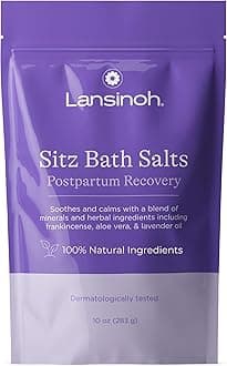 Sitz Bath Salts, Postpartum Essentials, and Hemorrhoid Treatment, Epsom Salt Bath Soak with Lavender Oil, Frankincense and Aloe Vera, 10 Ounce
