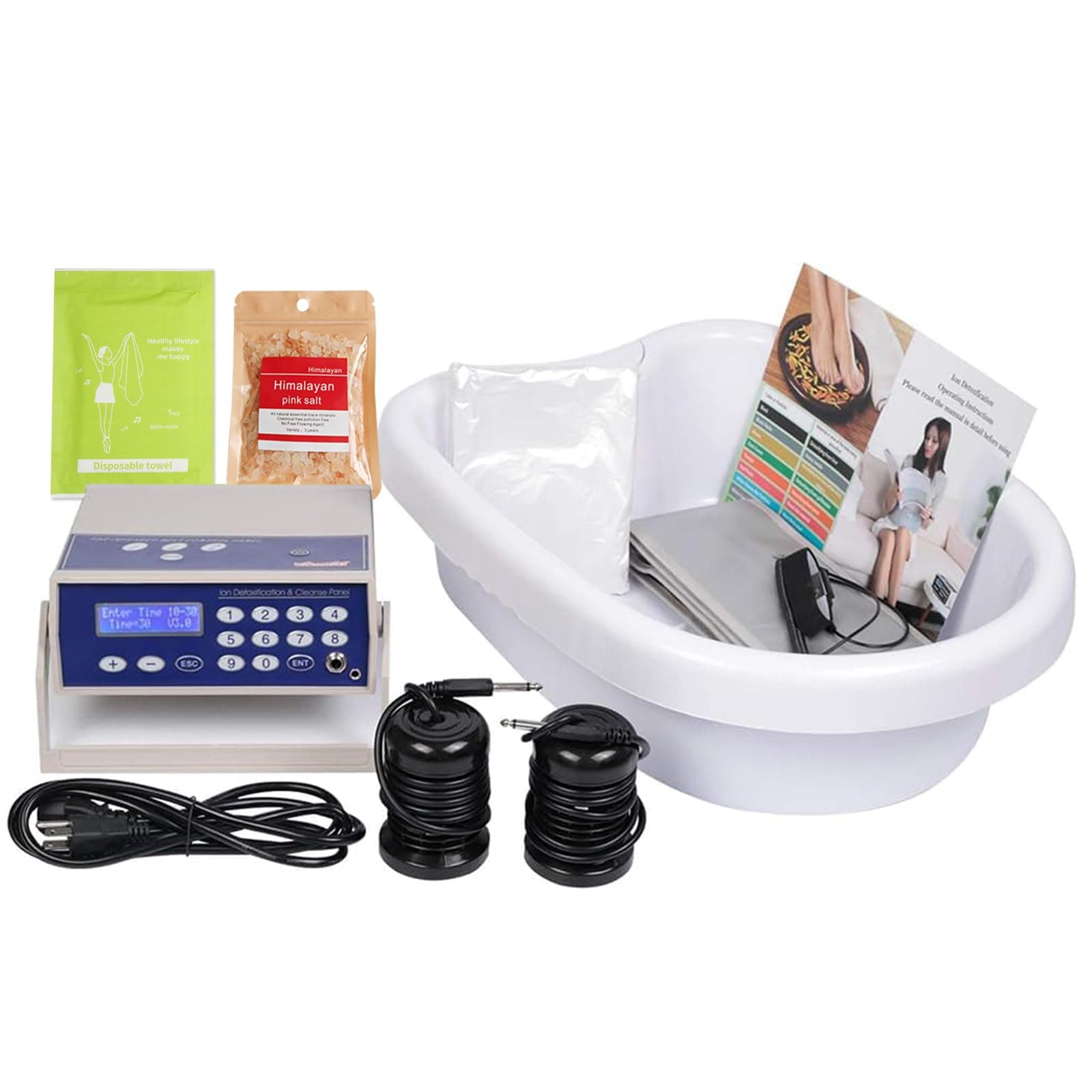 Ionic Detox Foot Bath Machine, Feet Detox Machine Ionic Detox Foot SPA System with LED Display, Professional Tub Basin,Far Infrared Belt and Wrist Strap，Spa at Home Detox