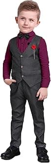 NwadaBoys Suits 4pcs Gentleman Suits Boys Clothes Set Kids Blazer & Pants Outfit Boys Wedding Suits Waistcoat + Shirt + Bowtie + Pants Child Tuxedos Outfits