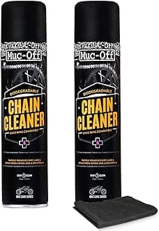 Muc-Off Motorcycle Chain Cleaner 400ml (Pack of 2) Biodegradable, Fast-Acting Degreaser for O, X & Z-Ring Chains | Safe on Rubber, Metal and Carbon Fibre | Easy Rinse Formula for Motorbike Maintenance