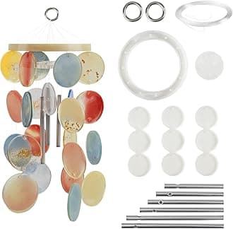 Temlum Silicone Resin Molds for Wind Chime, DIY Resin Wind Chime Molds Kit with Metal Tubes Resin Casting Mold for Home Décor Resin Craft Supplies
