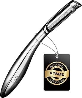 Premium Potato Peeler Stainless Steel, Vegetable Peeler for Kitchen, Ultra Sharp Blade, I Peeler, Ergonomic Non-Slip Handle Veggie Peelers for Kitchen, Fruit Peeler, Cucumber - 5 Years of Warranty