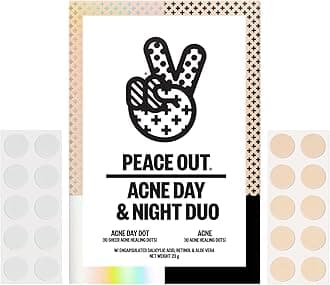 Acne Day & Night Duo, Invisible Hydrocolloid Pimple Patches for Daytime + Healing Overnight Acne Dots, Clear Blemishes Fast with 2% Salicylic Acid (20 count)