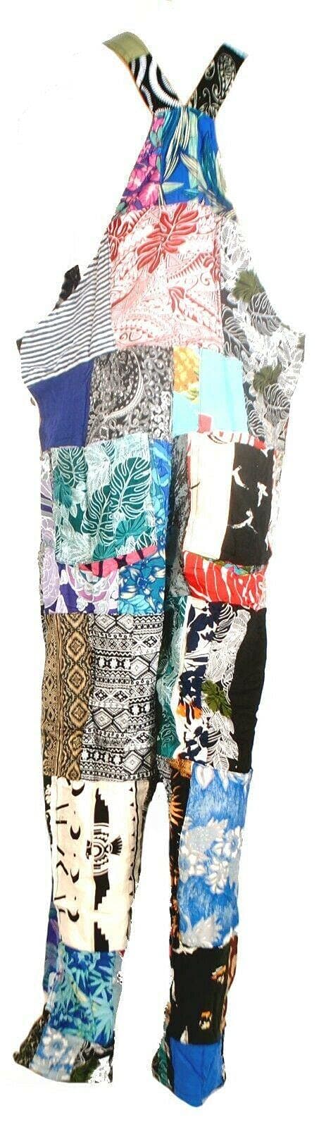 Fair Trade Patchwork Dungarees with Real Patches by Terrapin (Medium)