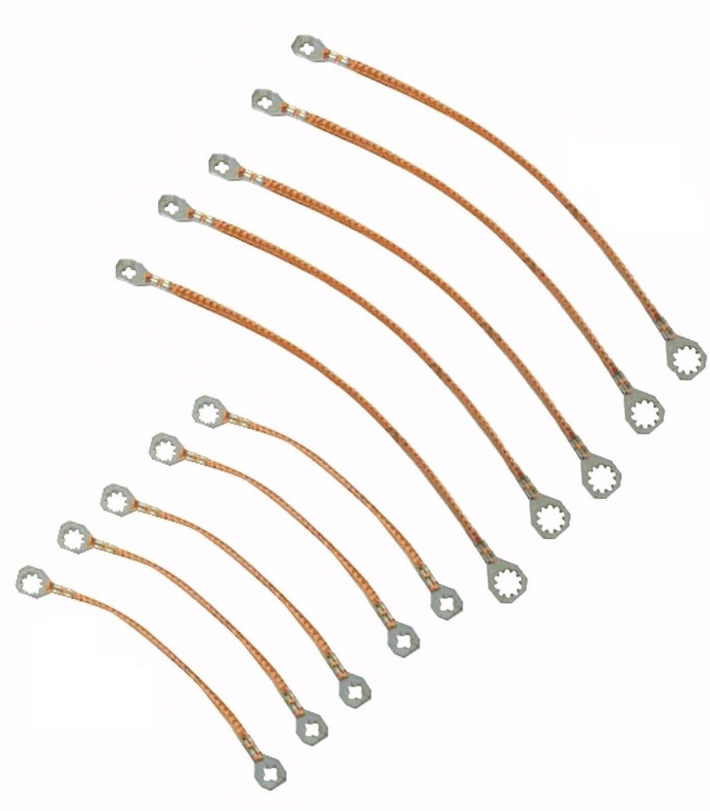 Multi Kit (10 Pack) Universal 8"+12" Inch (20cm+30cm) Copper Ground Straps. Made in USA (Bonding)
