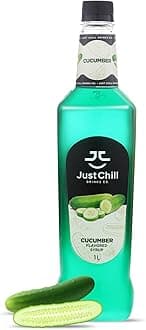 Just Chill Drinks Co. Cucumber Fruit Syrup, 1 Litre - Fresh Delightful Fruit Flavor - Non-GMO, Vegan, Gluten Free