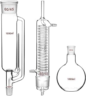 QWORK 1000ml Soxhlet Extraction Kit – Borosilicate Glass Set with Condenser & Flask for Lab, Research & Teaching