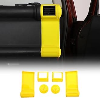 LLKUANG Dashboard Side Air Outlet FrameABS Car Dashboard Side Air Outlet Frame Decorative Panel for Toyota FJ Cruiser (XJ10) 2007-2022 A/C Air Vent Kit Interior Accessories (Yellow)