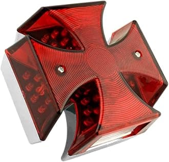 Motorcycle Custom Tail light Rear Light 4.75inch Cross Red Lens LED Tail Brake License Plate Light Lamp