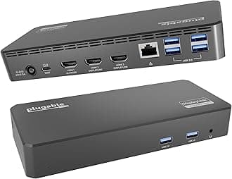 - USB C Triple Display Docking Station | 100W PD, 3x HDMI (1x 4K 30Hz, 2x 1080p 60Hz), 6x USB 5Gbps Ports | Windows, macOS, ChromeOS Compatible - Enhance Productivity with Multi-Monitor Support