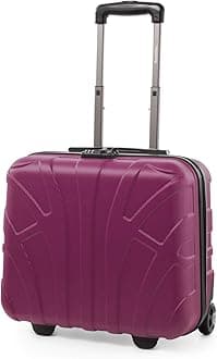 Suitline - Pilot Trolley, Hard Shell, Business Trolley, Cabin Suitcase, Pilot Case, Carry On Luggage, TSA, ABS, 2 Wheels, Pink