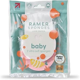 Ramer Ultra Soft Baby Sponges Twin Pack - Strawberry Pink & White