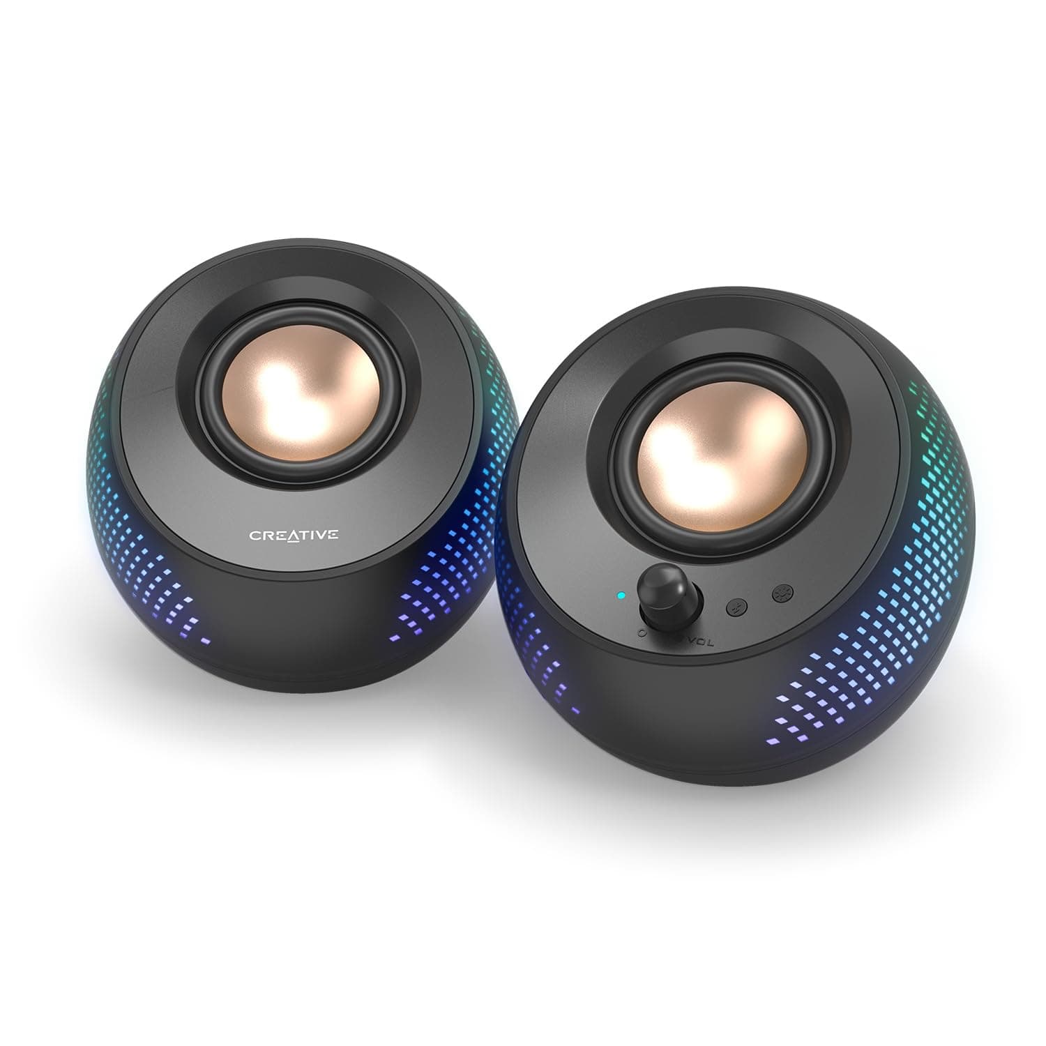 Pebble X 2.0 USB-C Computer Speakers with Customizable RGB Lighting, Bluetooth 5.3, USB Audio, Up to 15W RMS Power for PC and Mac