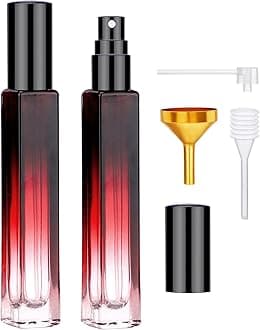 Segbeauty Travel Perfume Bottle Refillable, 2pcs 10ML Mini Glass Perfume Bottles Empty, Portable Cologne Spray Bottle Small Toiletries Cosmetic Supplies Sample Container Atomizer Travel Essential